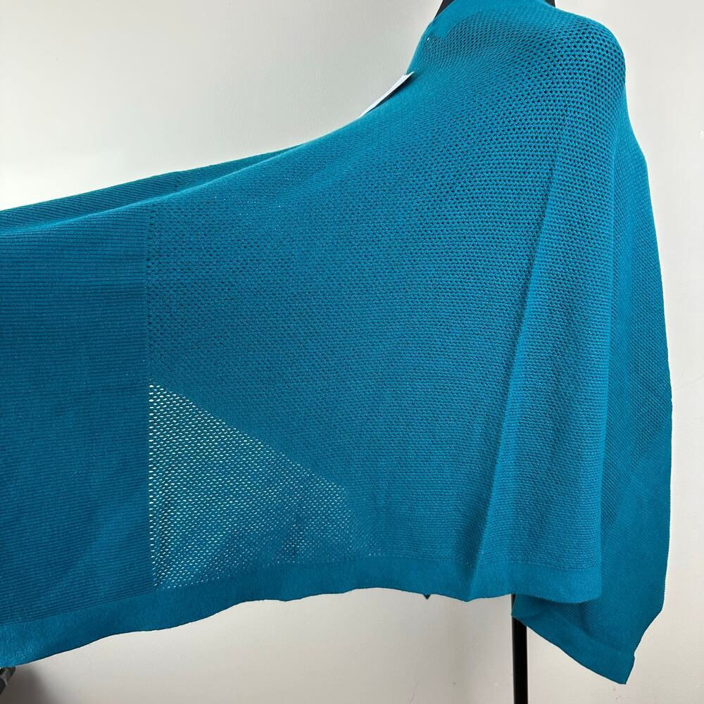 J.Jill Knit Poncho Top S-L Teal Button Front Swim Coverup NWT Resort Cruise Aqua - Picture 5 of 6